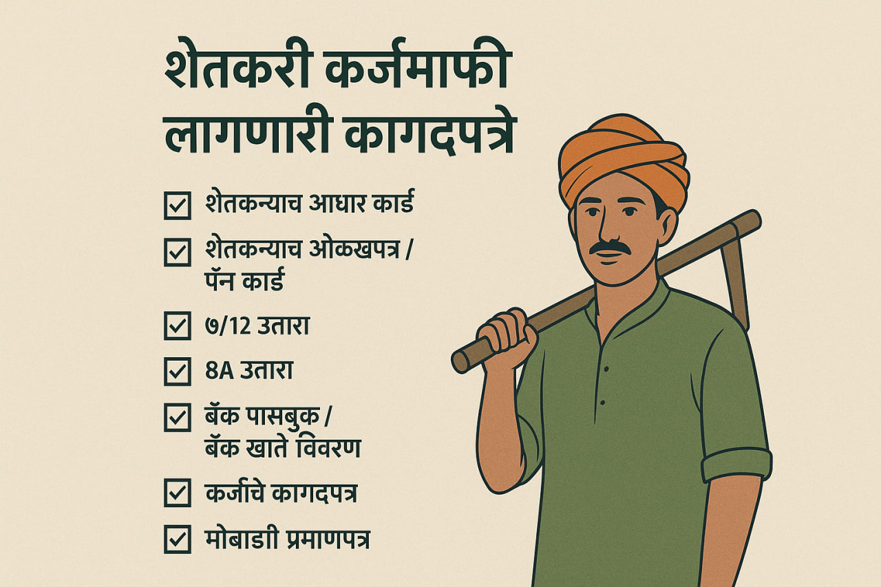 शेतकरी कर्जमाफीसाठी लागणारी कागदपत्रे (2025) – संपूर्ण माहिती