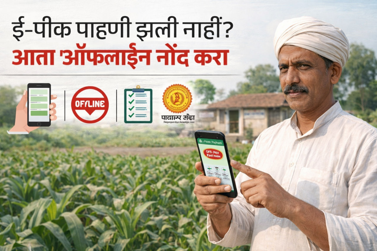 ई-पीक पाहणी नोंद करता आली नाही? आता ऑफलाईन नोंद करा – पहा संपूर्ण महिती