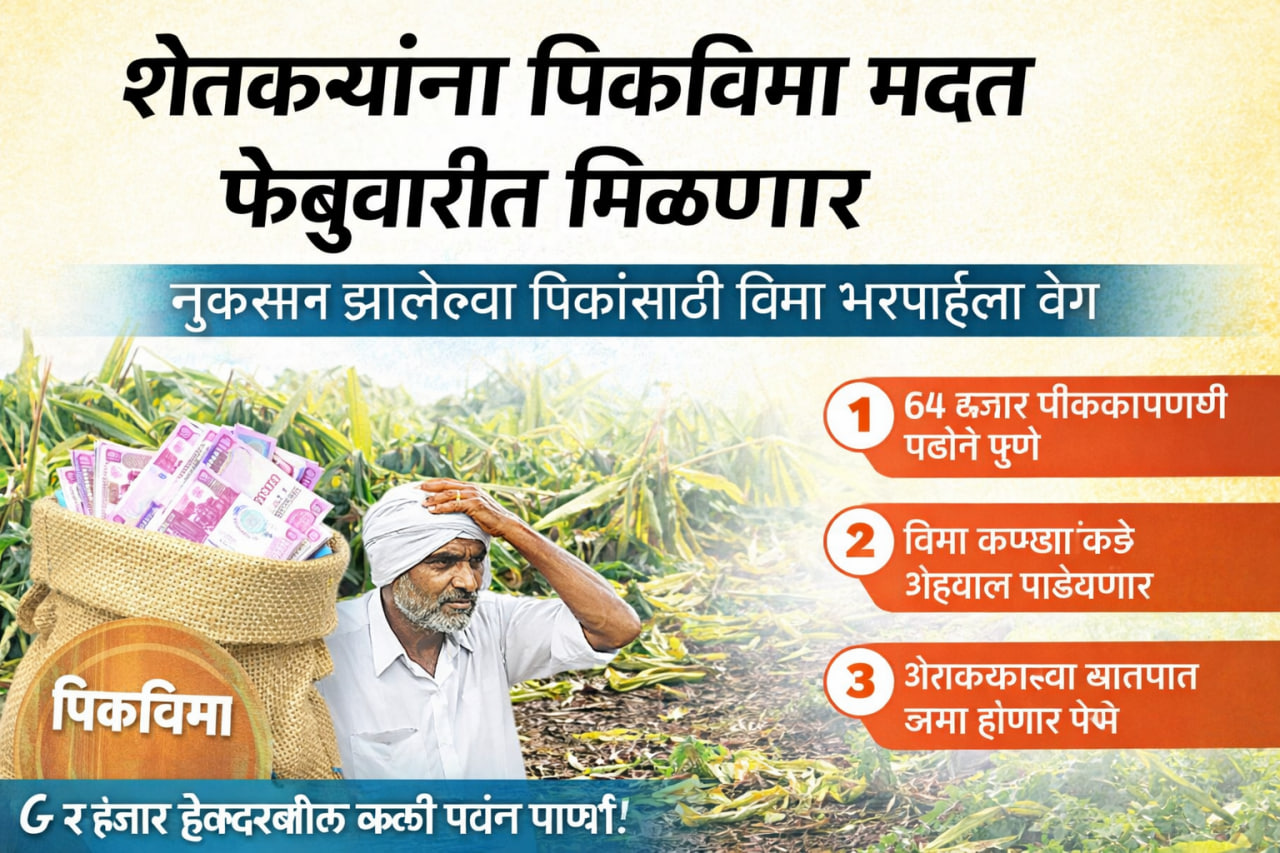 शेतकऱ्यांना या महिन्यात मिळणार पिकविमा मदत पहा संपूर्ण माहिती