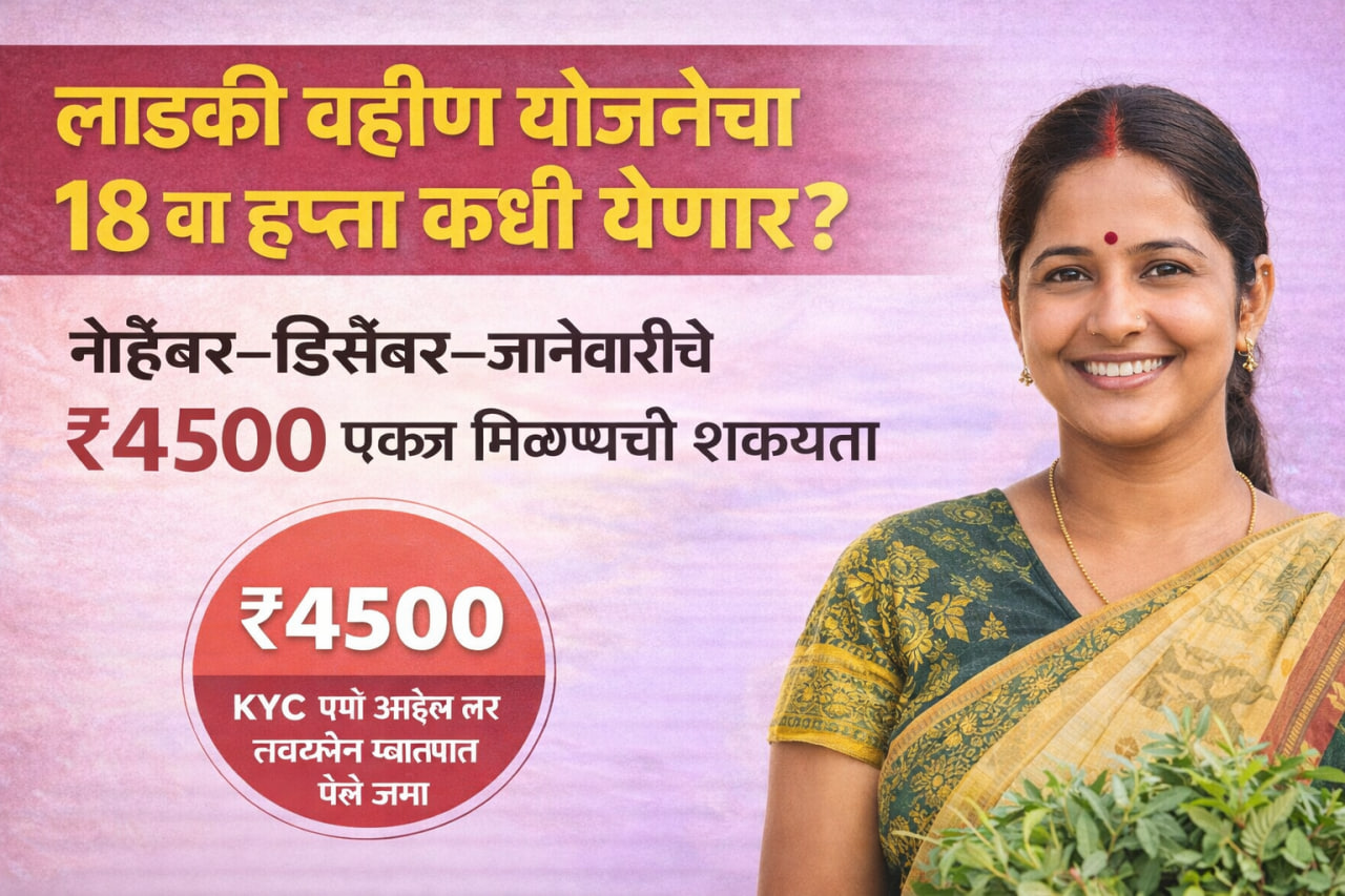 लाडकी बहीण योजना मोठा अपडेट : या दिवशी खात्यात ४५०० जमा होण्याची शक्यता